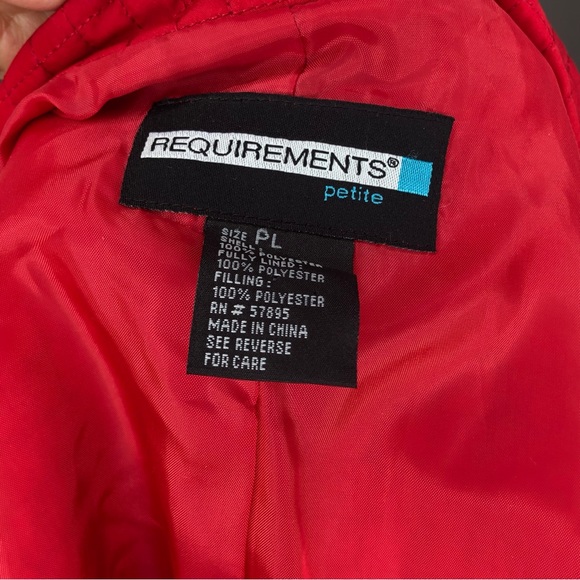 Red Quilted Jacket by Requirements. SZ PL - Picture 2 of 8